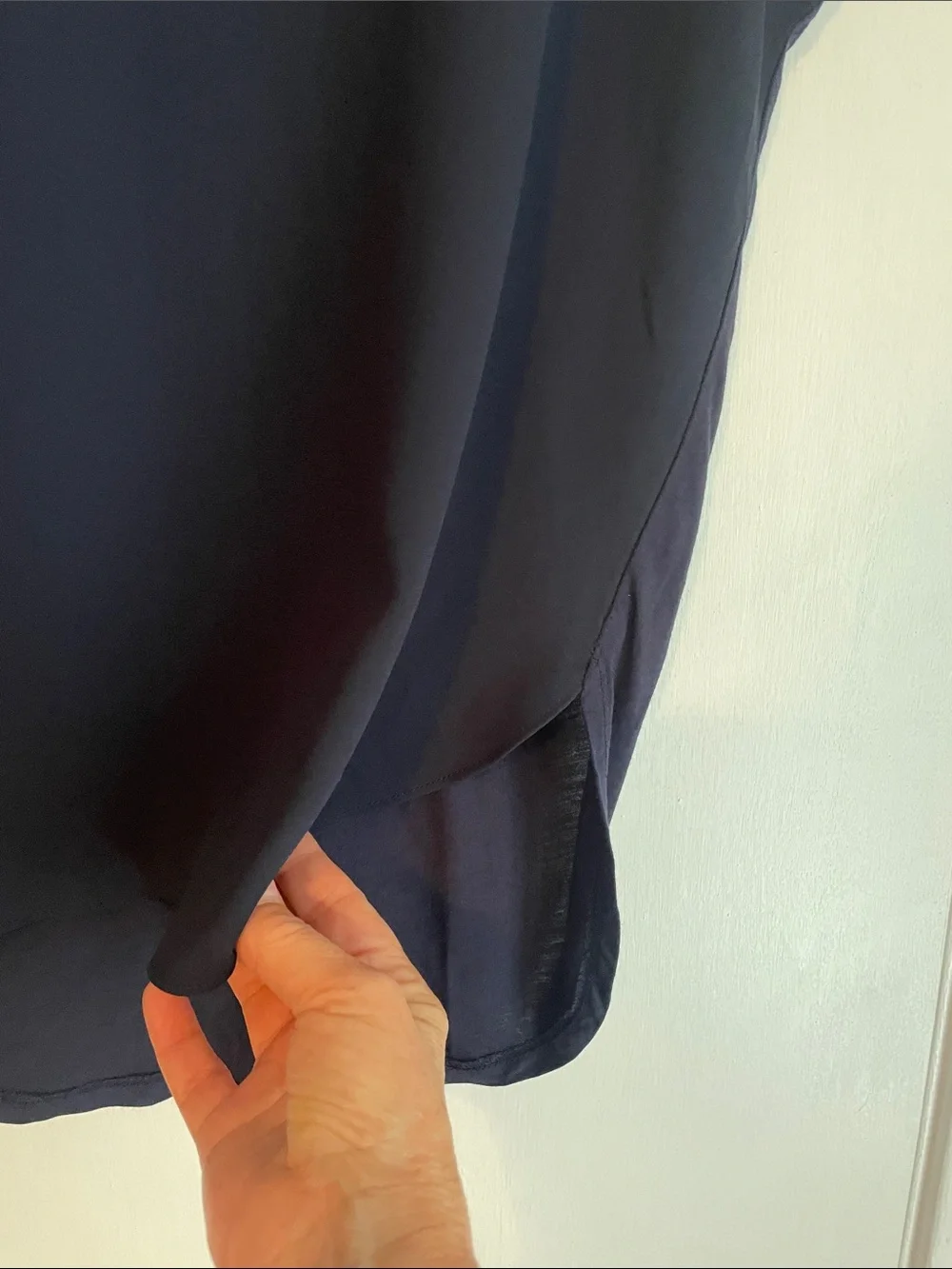 LOFT Navy V-Neck Short Sleeve Blouse XXSP - Picture 5 of 5